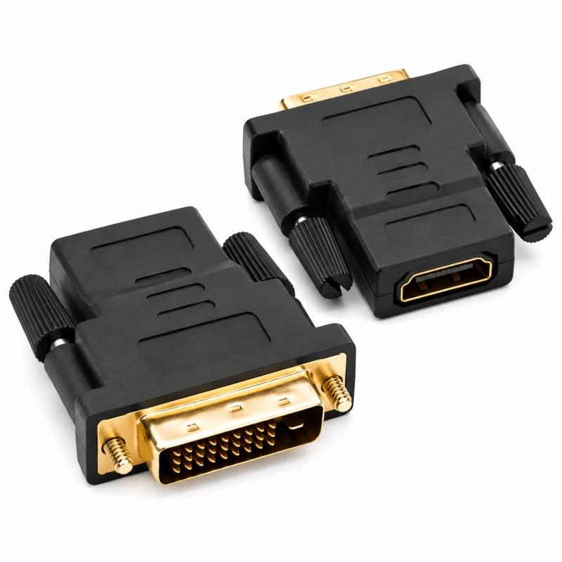 DVI-D 24+1 Male to HDMI Female Adapter, 1080P Video Converter Connector