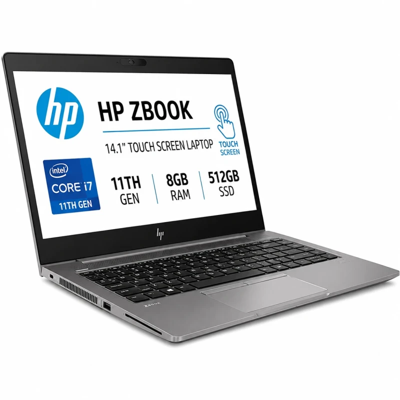 HP ZBOOK 14.1” CORE I7 11TH GEN  8GB RAM/512 SSD TOUCH SCREEN LAPTOP