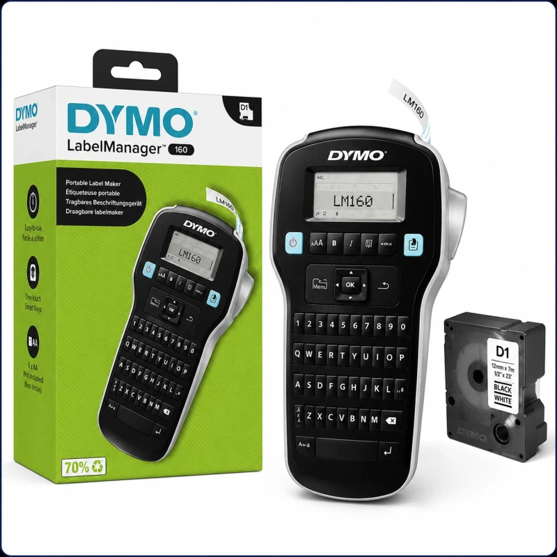 DYMO LabelManager™ 160 Portable Label Maker (D1 Label Printer)