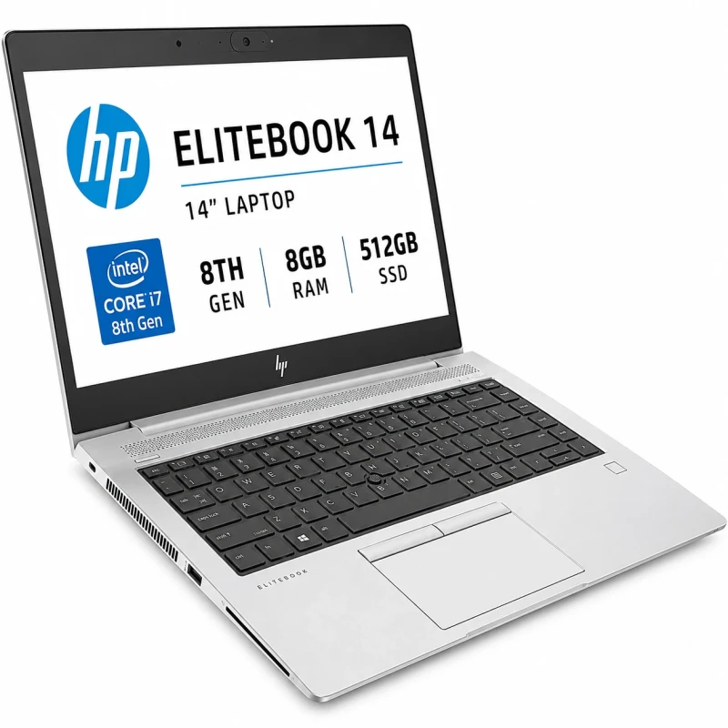 HP ELIGHTBOOK 14” CORE I7 8TH GEN 8GB RAM/512 SSD LAPTOP