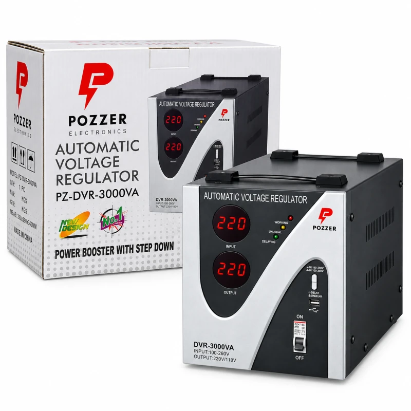 Pozzer PZ-DVR-3000VA 3000VA Automatic Voltage Regulator (AVR) / Voltage Stabilizer