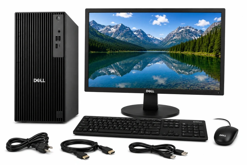 DELL QCT 1250 13TH GEN i5 TOWER 8gb ram _ 512gb SSD NEW Desktop 19" new monitor and with full accessories