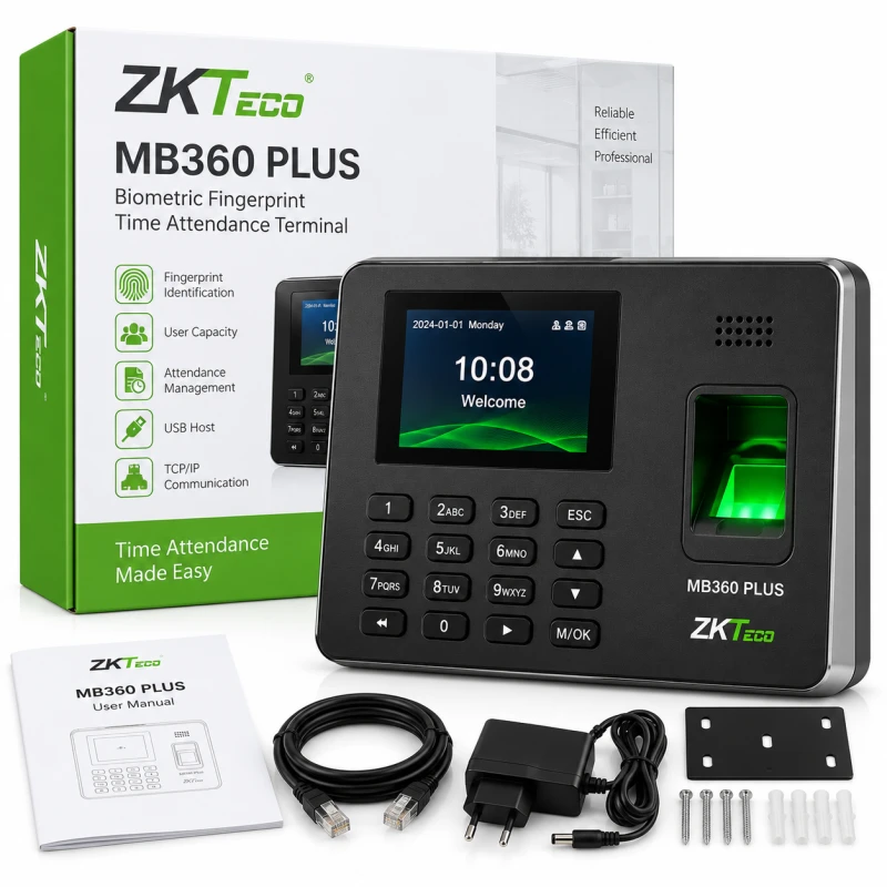 ZKTeco MB360 PLUS Biometric Fingerprint Time Attendance Terminal