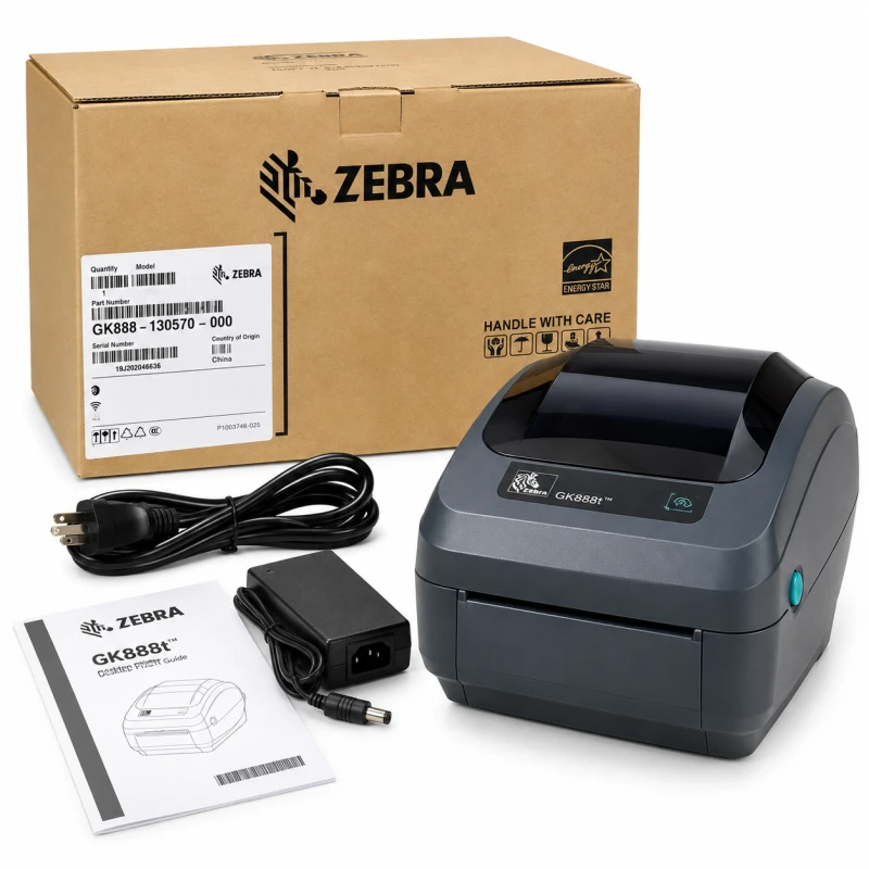 Zebra GK888t Thermal Transfer Desktop Barcode Label Printer