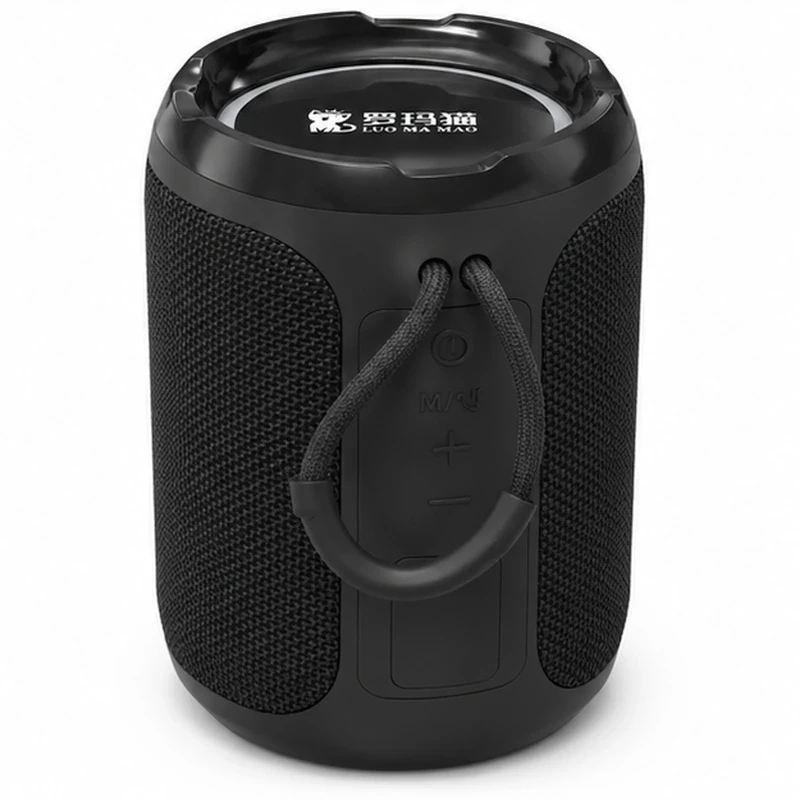 LUO MA MAO Portable Bluetooth 6.0 Wireless Speaker, TF Card/USB Playback, 3.5 mm AUX Input and Carry Strap
