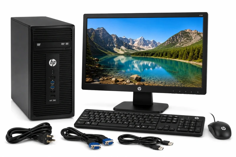 HP  280 TOWER 6th GEN i5 4gb ram_1tb hdd USED Desktop with 19" wide and full accessories