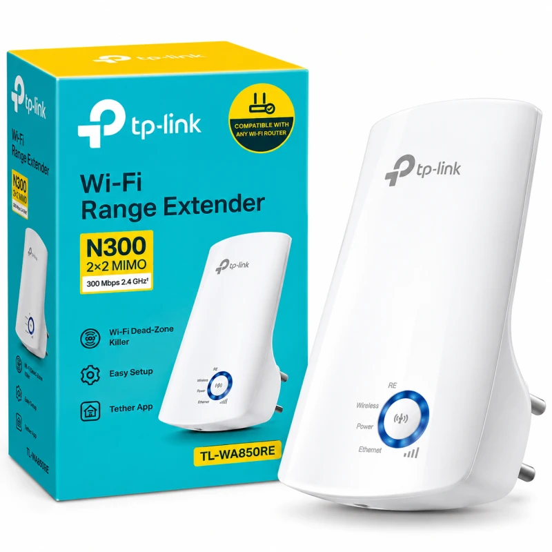 TP-Link TL-WA850RE N300 Wi-Fi Range Extender – 300 Mbps, 2.4 GHz